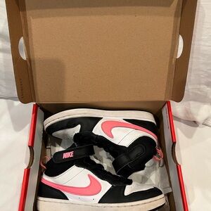 Nike Black and Pink High-Top Sneakers